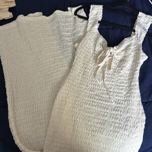 Free people beach Cream Textured Sleeveless Dress